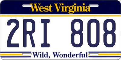 WV license plate 2RI808