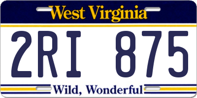 WV license plate 2RI875