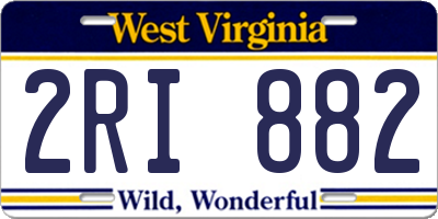 WV license plate 2RI882