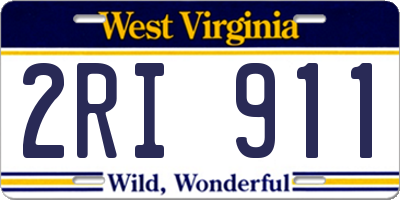 WV license plate 2RI911