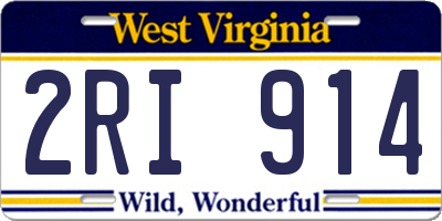 WV license plate 2RI914