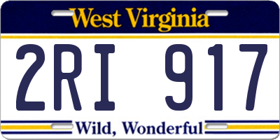 WV license plate 2RI917