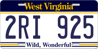 WV license plate 2RI925