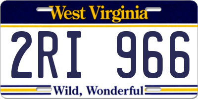 WV license plate 2RI966