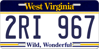 WV license plate 2RI967