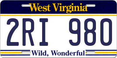 WV license plate 2RI980