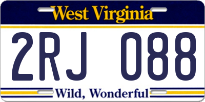WV license plate 2RJ088