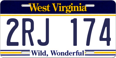 WV license plate 2RJ174