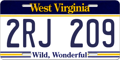 WV license plate 2RJ209