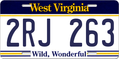 WV license plate 2RJ263