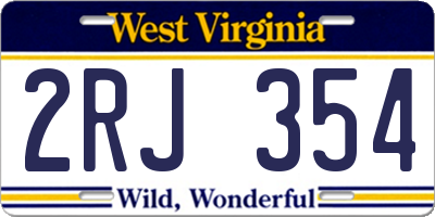 WV license plate 2RJ354