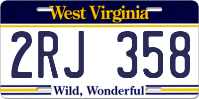 WV license plate 2RJ358
