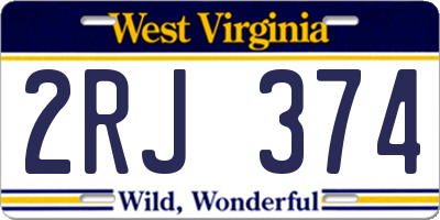 WV license plate 2RJ374