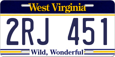 WV license plate 2RJ451
