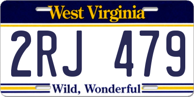 WV license plate 2RJ479