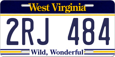 WV license plate 2RJ484