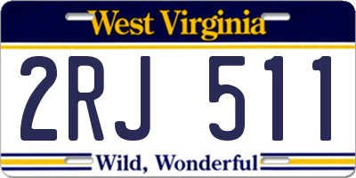 WV license plate 2RJ511