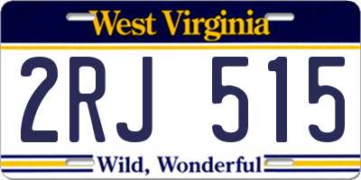 WV license plate 2RJ515