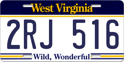WV license plate 2RJ516