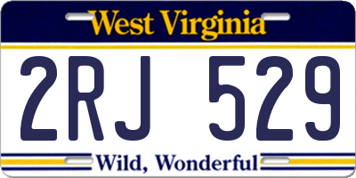 WV license plate 2RJ529