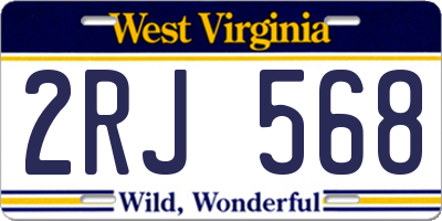 WV license plate 2RJ568