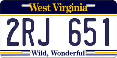 WV license plate 2RJ651