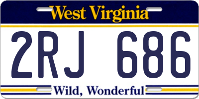 WV license plate 2RJ686