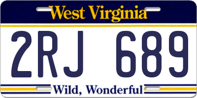 WV license plate 2RJ689