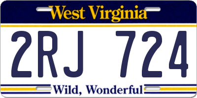 WV license plate 2RJ724