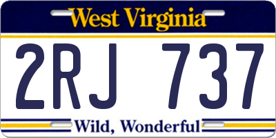 WV license plate 2RJ737