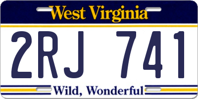 WV license plate 2RJ741