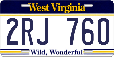 WV license plate 2RJ760