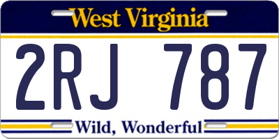 WV license plate 2RJ787