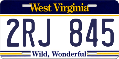 WV license plate 2RJ845