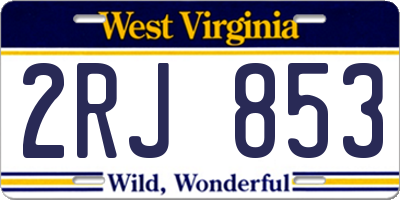 WV license plate 2RJ853