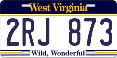 WV license plate 2RJ873
