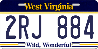 WV license plate 2RJ884