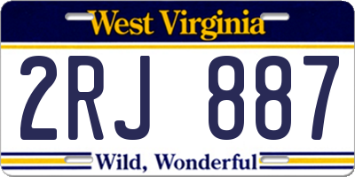 WV license plate 2RJ887