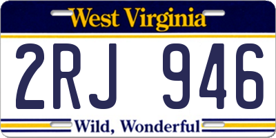 WV license plate 2RJ946