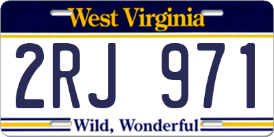 WV license plate 2RJ971