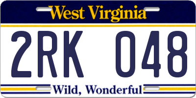 WV license plate 2RK048