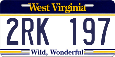 WV license plate 2RK197