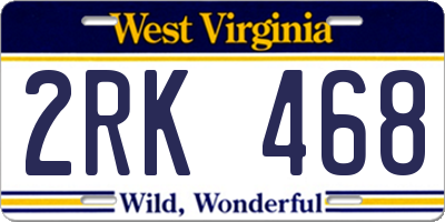 WV license plate 2RK468