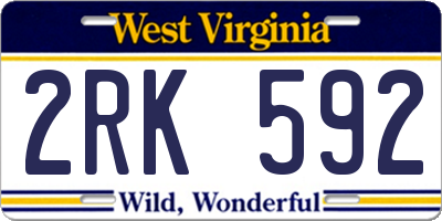 WV license plate 2RK592