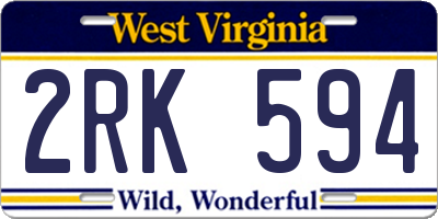 WV license plate 2RK594