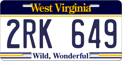 WV license plate 2RK649