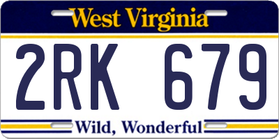 WV license plate 2RK679