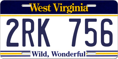 WV license plate 2RK756