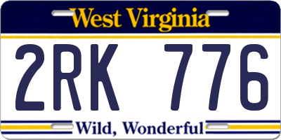 WV license plate 2RK776