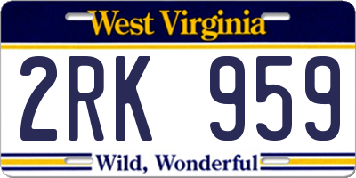 WV license plate 2RK959